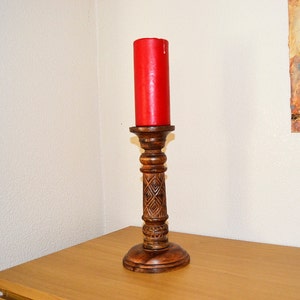 Vintage large wooden candlestick,candelabro de madera,Candelabro, Candlestick, Candlestick for one candle,a candlestick made
