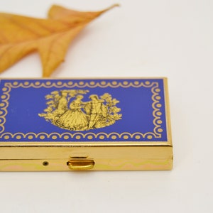 vintage pill box, new pill box, made in Germany, women&#39;s gift, collector&#39;s item, gift for mom, golden pill box, double pill box, new vintage