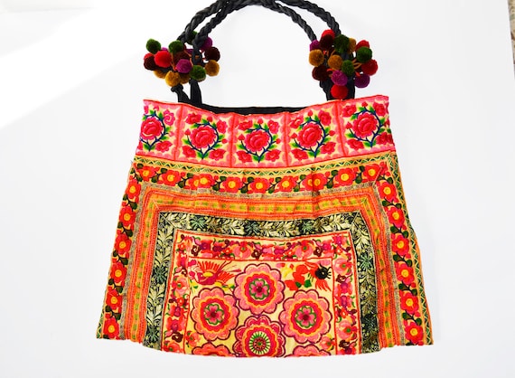 Tote bag, embroidered bag, bohemian handbag, hipp… - image 2