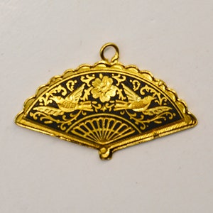 Pendant damascene, Pendant Handmade, Pendant fan, Jewelry Handmade, Damascene jewelry, Toledo jewelry, Spanish crafts, women&#39;s gift, hand