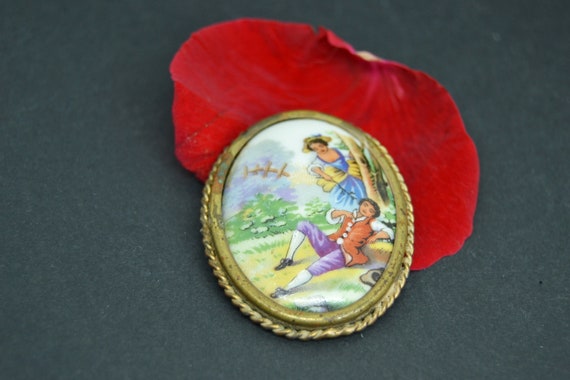 antique porcelaine brooch Limoges france, antique… - image 8