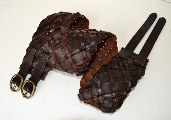 Vintage Braided Leather Belt - A & F Women display picture 3