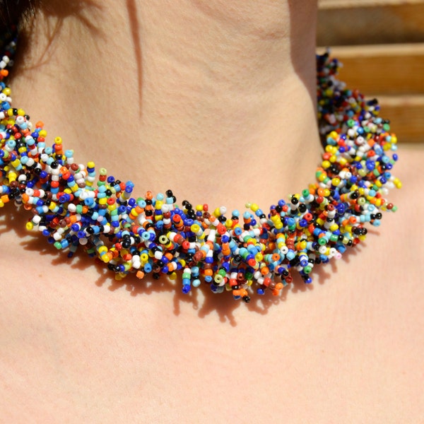 Bohemian Necklace, bead necklace,, Women's Day, Multicolor