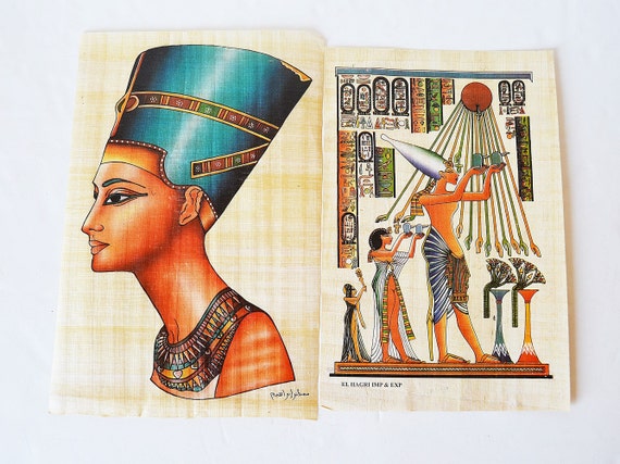 パピルス エジプト 2枚セット エジプト パピルス画 2枚セット