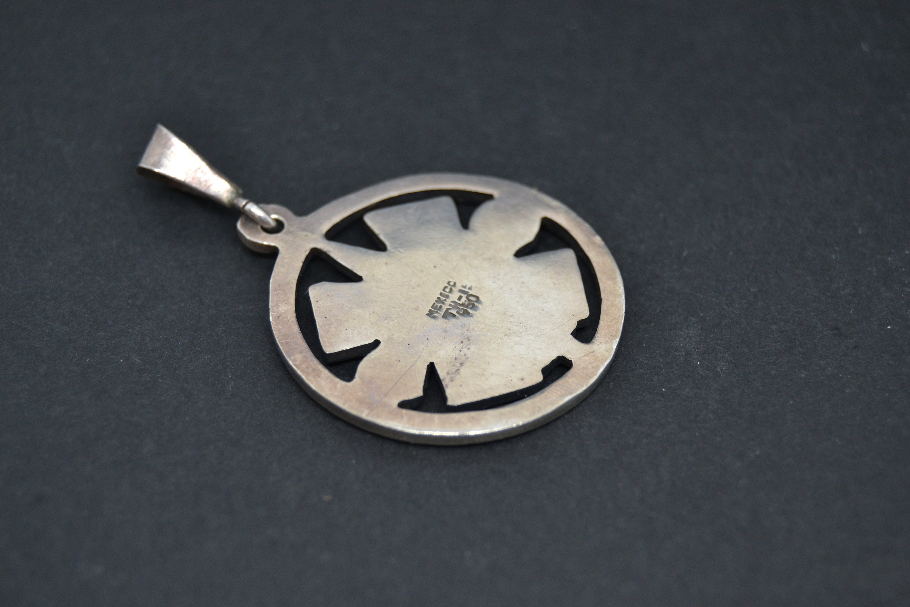 Sterling Silver Mayan Calendar Aztec Tonatiuh Charm Pendant