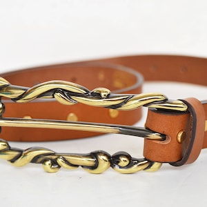 VAELLO belts, women&#39;s belt, leather belt, leather belt, belt with ebilla, gold buckle, gift women,