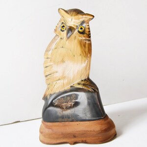 Hand carved owl,anniversary gift christmas gift, brilliance outlook intuition Quick wit independence wisdom Protection mystery image 1