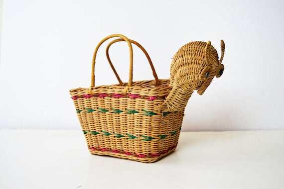 owl wicker bag, owl basket, summer bag, natural ba
