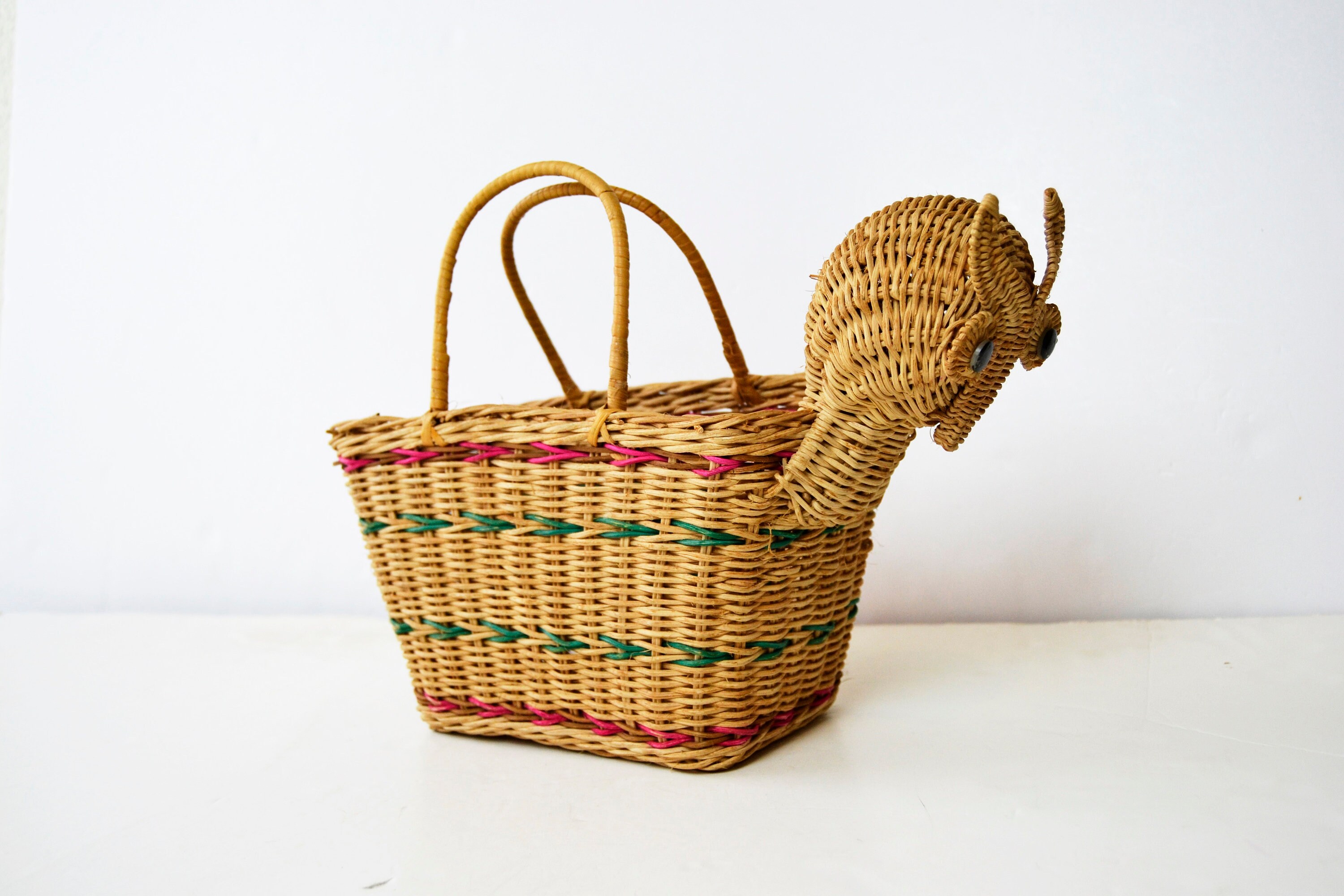 Handmade Wicker Owl Bag: Decorative Summer Basket