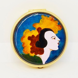 vintage enameled pillbox