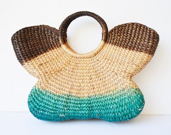 bolso de paja mariposa,Hand woven Butterfly, tote beach bag, summer purse,bolso mariposa,bolso tejido,bolso mariposa,eco bolso