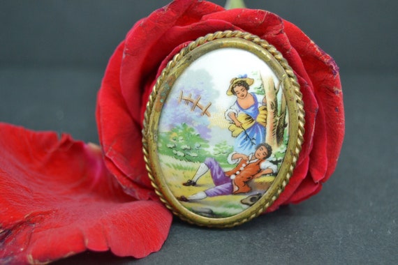 antique porcelaine brooch Limoges france, antique… - image 9