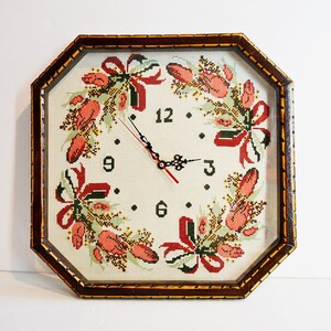 orologio da parete, relox vintage, orologio artigianale, orologio da ricamo