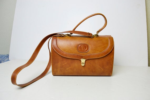 doctor's bag, brown leather bag, vintage leather … - image 3