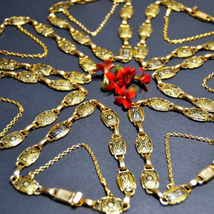 golden bracelets bridesmaids gift, vintage new, damascene Toledo