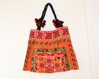Broderad tygväska: Boho Hippie Tassel Axelväska