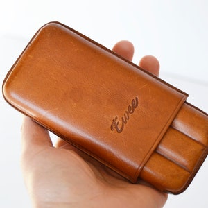 Scatola di sigaro in pelle, porta sigari, scatola di sigaretta, accessori per gli uomini, articoli per fumatori, scatola di sigaro, regalo per lui, fatto in Spagna, titolare del sigaro,