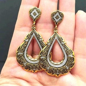 pendientes largos,pendientes lagrima,vintage pendientes,pendientes españoles,regalo de mujer,vintage España,pendientes