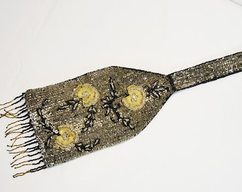 Sequin Party Bag: Vintage Embroidered Floral Tote