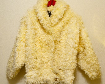 Donkey jacket,womens curly lamb fur coat, vintage 90s clothing