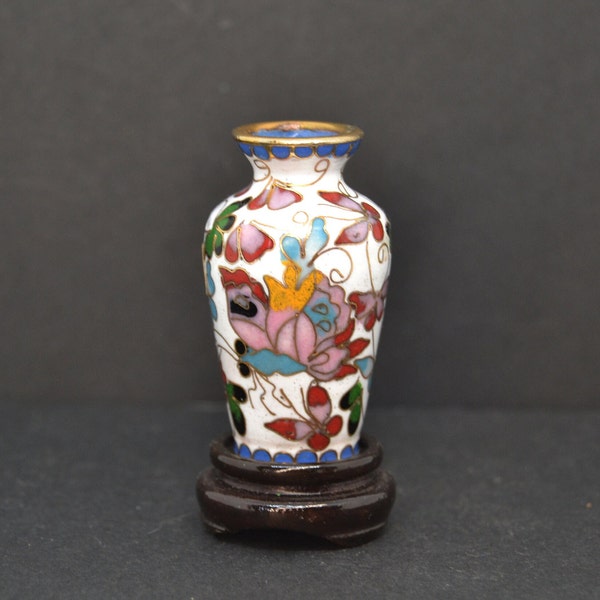 Mini Cloisonne Vase, Miniatur Cloisonne Blumenvase, Miniatur Dekoration, Sammlerstück, Sammler geschenk