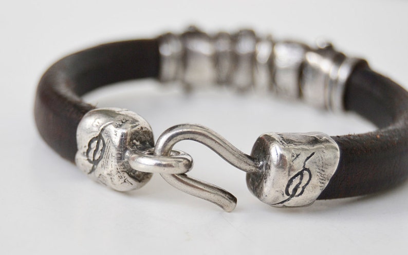31 gr grift for men,raw sterling silver,PLATADEPALO leather bracelet and silver PULS Silver Brown Weight
