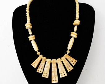 Tribal Bone Necklace: Boho Vintage Style