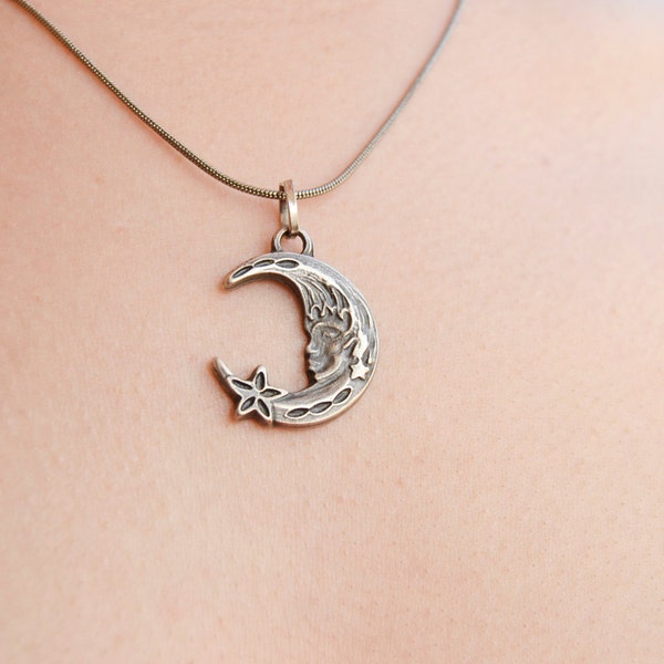 silver moon pendant