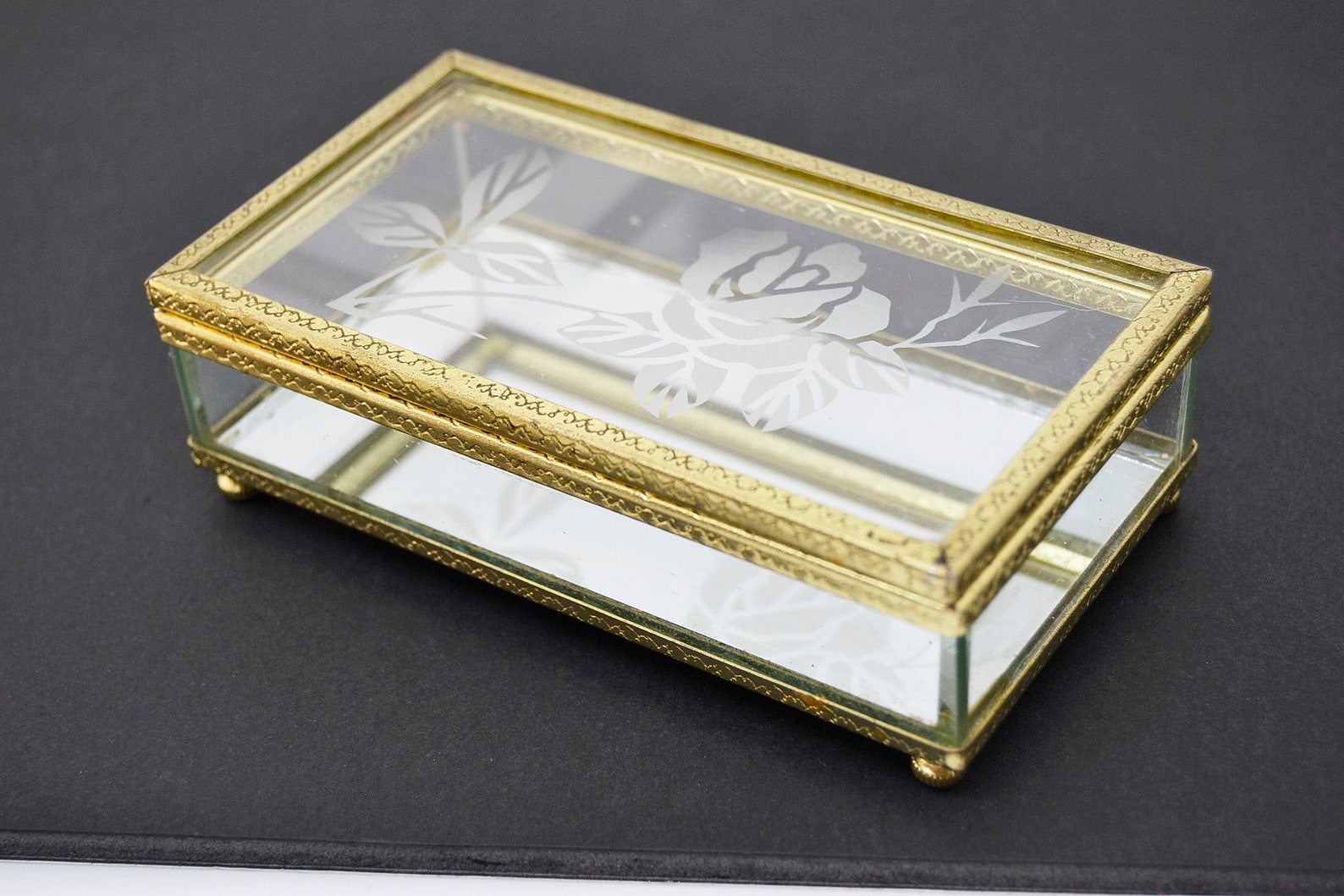 Vintage Crystal Box Crystal Jewelry Box Crystal Chest Etsy