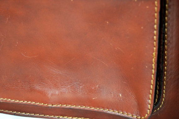 leather messenger bag, brown leather bag, vintage… - image 10