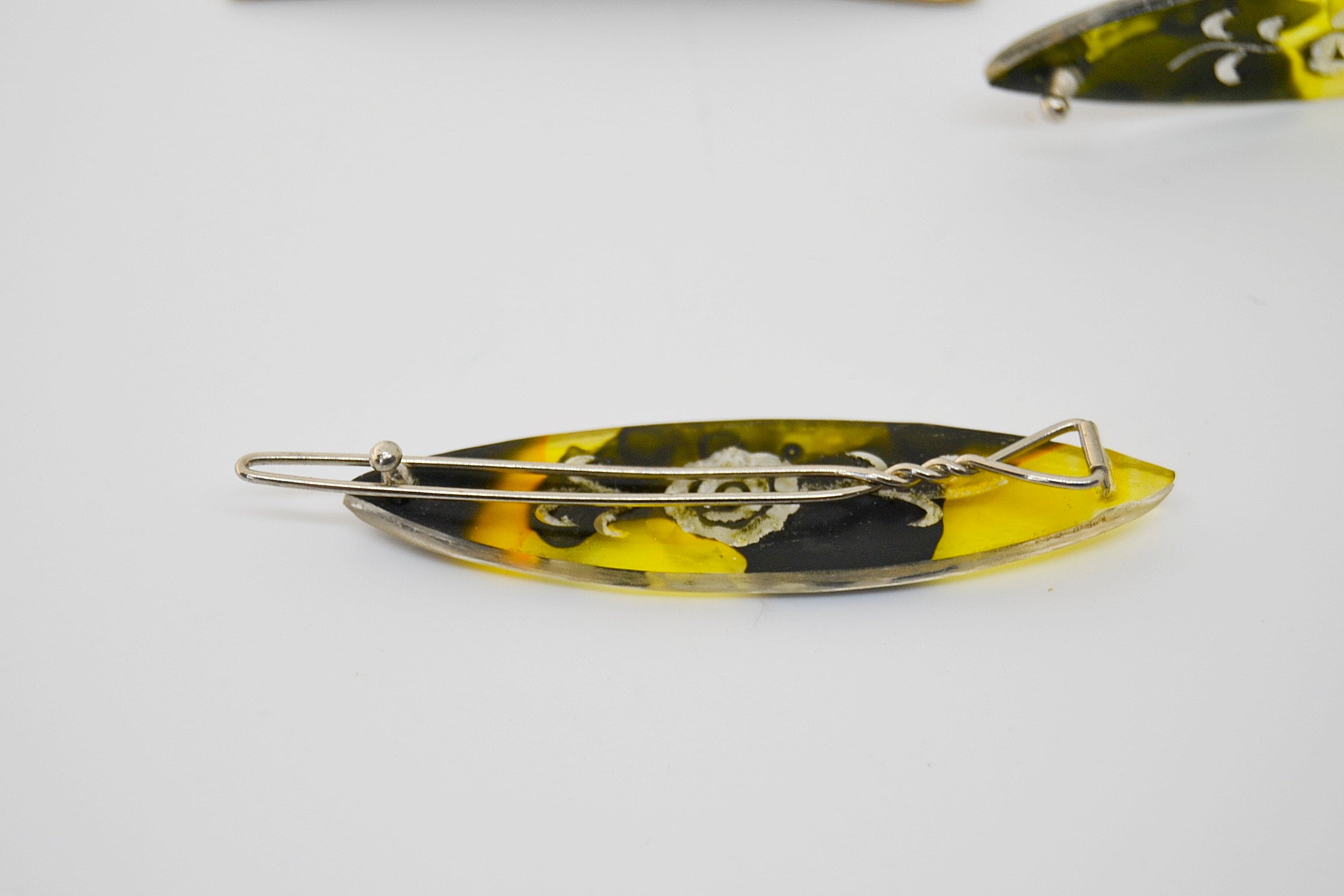 Vintage Bakelite Hair Clip Set: Tortoise Design Barrettes - Etsy display picture 1