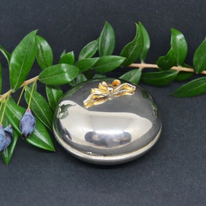 vintage mini round silver box, ring box, round pillbox, collectible item, women gift