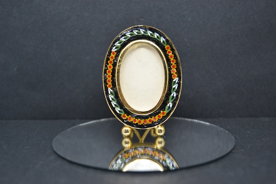 Vintage Italian Micro Mosaic Frame: Small Oval Photo Frame - Etsy