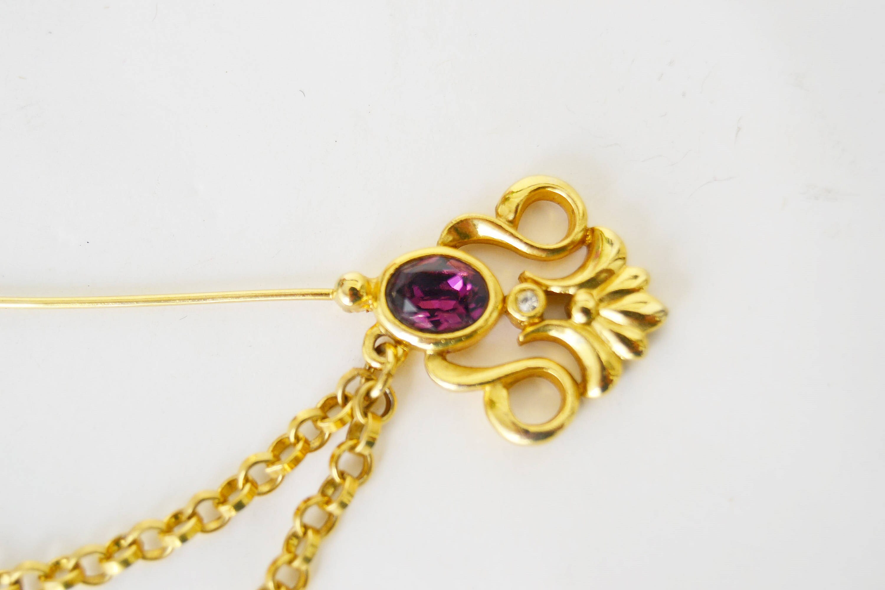 Pin Gold Vintage, Gold Pin Flower, Golden Brooch, Golden