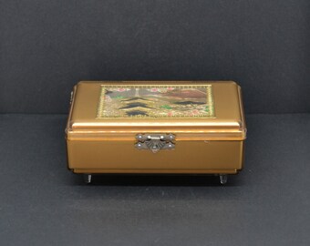 Vintage Musical Jewelry Box: Japanese Landscape Design - Etsy