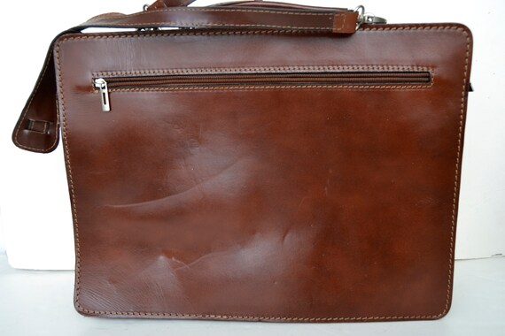 leather messenger bag, brown leather bag, vintage… - image 7