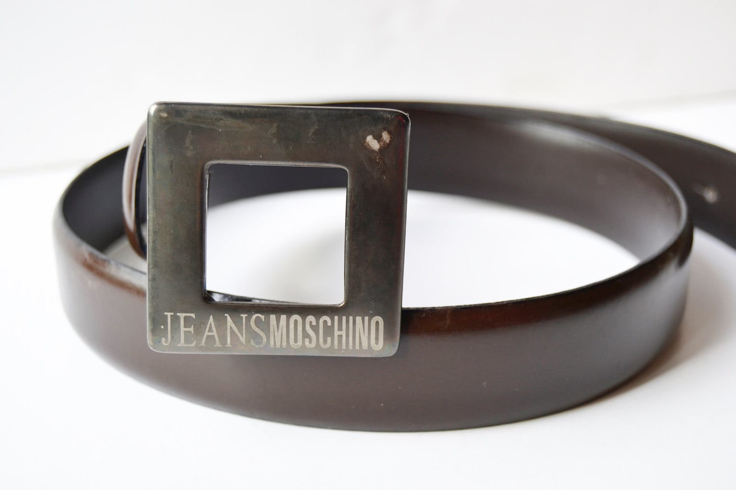 Vintage Moschino Jeans Brown Leather Belt,size 75/30, Width  display picture 1