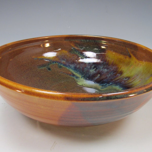 Medium sized, handmade, stoneware, bowl. Ceramic serving bowl