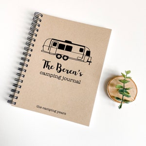 Personalized Camping Journal, Travel Log, Full Time RV Journal, Airstream Journal, RV Christmas Gift, Camping Log, Family Memory Book