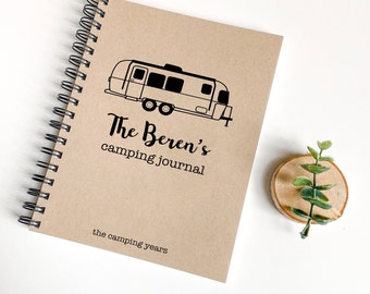 Personalized Camping Journal, Travel Log, Full Time RV Journal, Airstream Journal, RV Christmas Gift, Camping Log, Family Memory Book