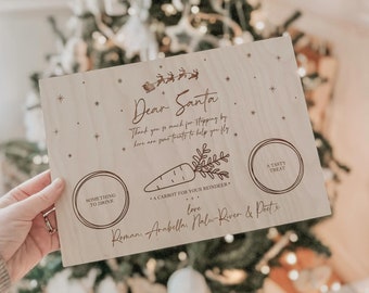 Santa's Treat Board | Christmas Decor | Father Christmas |  Laser Engraved | UK