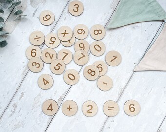 Number Tokens | Wooden Coins | Pre-school Maths Montessori Learning | Education Toys