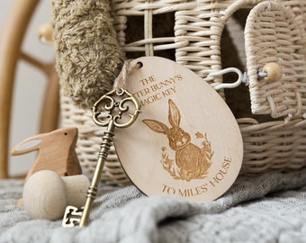 Personalised Easter Bunny's Magic Key | Easter Decor | Laser Engraved | UK