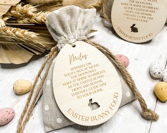 Personalised Easter Bunny Food (wildlife safe) | Wooden Tag | Easter Gifts UK