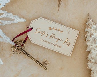 Personalised Santa's Magic Key | Christmas Key | Xmas Decor | Laser Engraved | UK