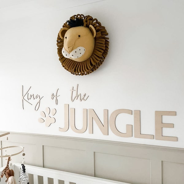 King of the JUNGLE Wall Lettering | Nursery/Playroom Decor | Wall Art | Bedroom Decor | Laser Engraved | UK