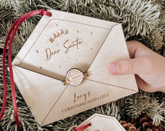 Letter to Santa Holder | Christmas Decor | Santa Christmas Wish List |  Laser Engraved | UK