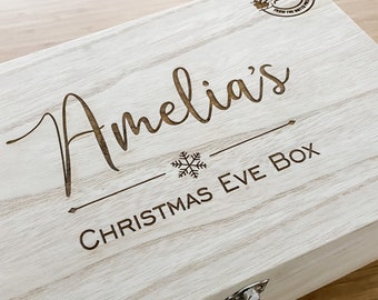 Personalised Wooden Christmas Eve Box | Laser Engraved | Customised Order