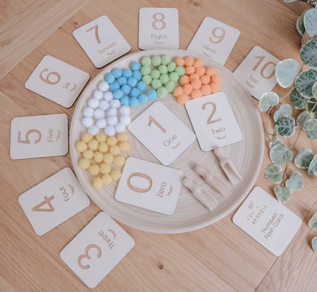 Numbers Flashcards | Wooden Cards | Pre-school Learning | Flashcards ...