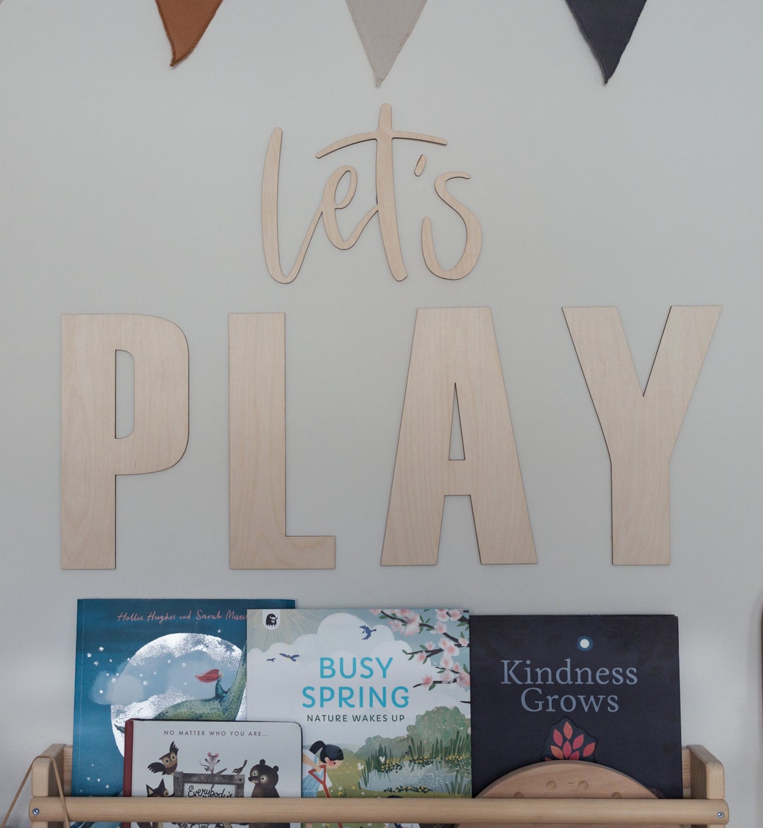 Play Room Lettering Let's PLAY Wall Lettering | Nursery/playroom Decor | Wall Art | Bedroom ...